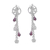 Garnet flower earrings, 'Hummingbird Song' - Garnet flower earrings (image 2a) thumbail