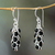 Onyx waterfall earrings, 'Madakaripura Delight' - Hand Crafted Sterling Silver and Onyx Earrings (image 2) thumbail
