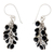 Onyx waterfall earrings, 'Madakaripura Delight' - Hand Crafted Sterling Silver and Onyx Earrings thumbail