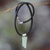 Sterling silver and leather pendant necklace, 'Sea Drift' - Sterling Silver and Sea Glass Pendant Necklace (image 2b) thumbail