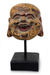 Wood sculpture, 'Antiqued Laughing Buddha' - Wood sculpture