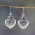 Amethyst dangle earrings, 'Balinese Goddess' - Sterling Silver and Amethyst Dangle Earrings (image 2) thumbail