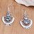 Blue topaz dangle earrings, 'Balinese Goddess' - Handcrafted Blue Topaz and Silver Dangle Earrings thumbail