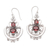 Garnet dangle earrings, 'Balinese Goddess' - Sterling Silver and Garnet Dangle Earrings (image 2a) thumbail