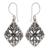 Sterling silver dangle earrings, 'Four Petals' - Floral Sterling Silver Dangle Earrings (image 2a) thumbail