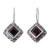 Garnet drop earrings, 'Ubud Goddess' - Sterling Silver and Garnet Drop Earrings thumbail
