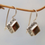 Garnet drop earrings, 'Ubud Goddess' - Sterling Silver and Garnet Drop Earrings (image 2b) thumbail