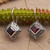 Garnet drop earrings, 'Ubud Goddess' - Sterling Silver and Garnet Drop Earrings (image 2c) thumbail