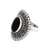 Onyx cocktail ring, 'Majesty Halo' - Sterling Silver and Onyx Cocktail Ring (image 2a) thumbail