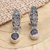 Garnet drop earrings, 'Pura Dalem' - Garnet and Silver Drop Earrings thumbail