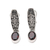 Garnet drop earrings, 'Pura Dalem' - Garnet and Silver Drop Earrings (image 2a) thumbail