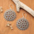 Sterling silver dangle earrings, 'Filigree Chrysanthemum' - Hand Crafted Sterling Silver Dangle Earrings