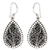 Sterling silver flower earrings, 'Balinese Fern' - Balinese Style Sterling Silver Dangle Earrings (image 2a) thumbail