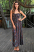 Batik maxi dress, 'Bali Empress' - Batik Strapless Maxi Dress from Indonesia thumbail