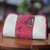 Pandanus and cotton batik clutch bag, 'Indramayu Rose' - Pandanus and cotton batik clutch bag