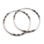 Sterling silver bangle bracelets, 'Secrets' (pair) - Artisan Crafted Sterling Silver Bangle Bracelets (Pair)