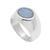 Opalgewölbter Ring - Gewölbter Ring aus Sterlingsilber und Opal