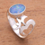 Opal cocktail ring, 'Hindu Meditation' - Unique Opal and Sterling Silver Ring (image 2b) thumbail