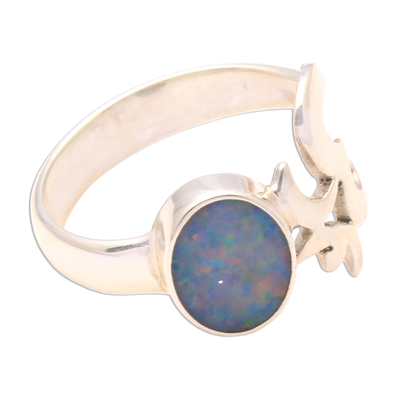 Opal-Cocktailring - Einzigartiger Ring aus Opal und Sterlingsilber