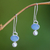 Opal and pearl dangle earrings, 'Karma' - Handcrafted Opal and Pearl Dangle Earrings thumbail
