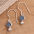 Opal and pearl dangle earrings, 'Karma' - Handcrafted Opal and Pearl Dangle Earrings (image 2b) thumbail