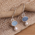 Opal and pearl dangle earrings, 'Karma' - Handcrafted Opal and Pearl Dangle Earrings (image 2c) thumbail