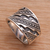 Men's sterling silver ring, 'Sanur Silence' - Men's Handcrafted Sterling Silver Band Ring (image 2) thumbail