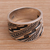 Men's sterling silver ring, 'Sanur Silence' - Men's Handcrafted Sterling Silver Band Ring (image 2b) thumbail