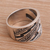 Men's sterling silver ring, 'Sanur Silence' - Men's Handcrafted Sterling Silver Band Ring (image 2c) thumbail