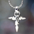 Men's sterling silver cross necklace, 'Courage of Faith' - Men's Sterling Silver Cross Necklace