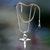 Men's sterling silver cross necklace, 'Courage of Faith' - Men's Sterling Silver Cross Necklace (image 2b) thumbail