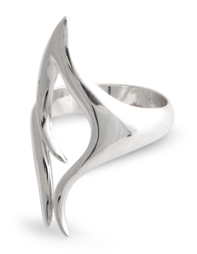Men's sterling silver ring, 'Tribal Eye' - Men's Handcrafted Sterling Silver Ring