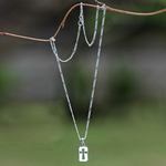 Men's sterling silver cross necklace, 'Believer' - Unique Men's Sterling Silver Cross Necklace
