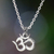 Men's sterling silver necklace, 'Mythical Om' - Men's Handcrafted Sterling Silver Pendant Necklace (image 2) thumbail