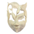 Wood mask, 'Lotus and Hummingbird' - Wood Bird Mask thumbail