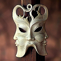 Wood mask, In Three Directions