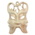 Wood mask, 'In Three Directions' - Hibiscus Wood Wall Mask thumbail