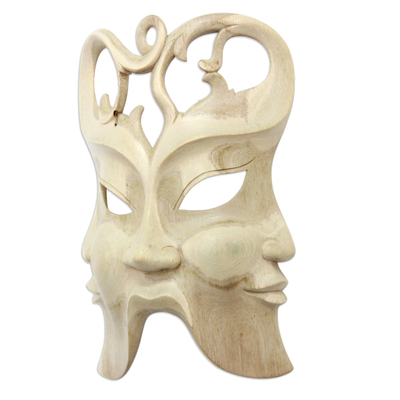 Holzmaske - Wandmaske aus Hibiskusholz