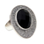 Onyx cocktail ring, 'Black Moon' - Modern Sterling Silver and Onyx Cocktail Ring thumbail