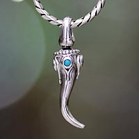 Men's sterling silver pendant necklace, 'Mystical Chili' - Men's Sterling Silver Pendant Necklace