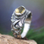 Citrine solitaire ring, 'Feminine Charm' - Citrine and Sterling Silver Ring (image 2) thumbail