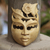 Holzmaske - Wandmaske aus floralem Holz