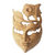 Wood mask, 'Frangipani Summer' - Floral Wood Wall Mask