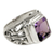 Men's amethyst ring, 'Wisdom Warrior' - Men's Sterling Silver and Amethyst Ring (image 2a) thumbail