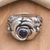 Amethyst flower ring, 'Rose of Peace' - Hand Crafted Floral Sterling Silver and Amethyst Ring (image 2c) thumbail