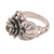 Peridot flower ring, 'Lotus Purity' - Handcrafted Peridot and Sterling Silver Ring thumbail