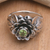 Peridot flower ring, 'Lotus Purity' - Handcrafted Peridot and Sterling Silver Ring (image 2c) thumbail