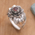Garnet flower ring, 'Lotus Purity' - Garnet and Sterling Silver Flower Ring (image 2c) thumbail