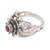 Garnet flower ring, 'Lotus Purity' - Garnet and Sterling Silver Flower Ring (image 2d) thumbail