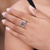 Garnet flower ring, 'Lotus Purity' - Garnet and Sterling Silver Flower Ring (image 2f) thumbail